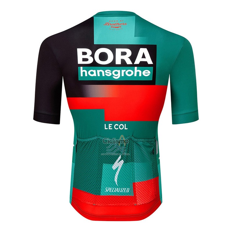 Bora-hansgrone Ropa Ciclismo Culotte Corto 2023 Mangas Cortas Verde Rojo2